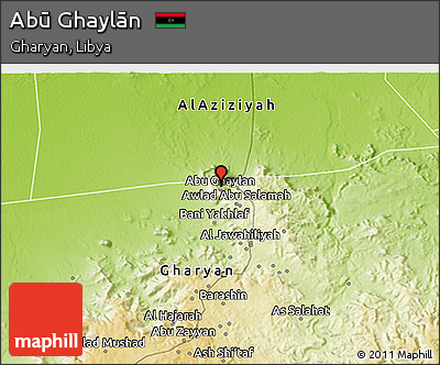 Physical 3D Map of Abū Ghaylān