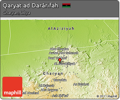 Physical 3D Map of Qaryat Ad Darārifah