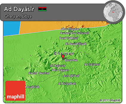 Political 3D Map of Ad Dayāsīr
