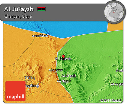 Political 3D Map of Al Juḩaysh