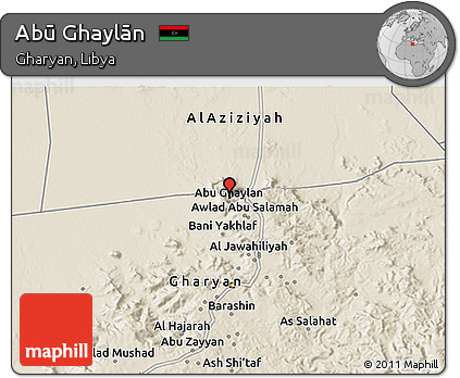 Shaded Relief 3D Map of Abū Ghaylān