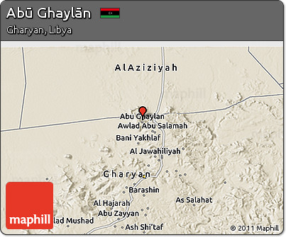 Shaded Relief 3D Map of Abū Ghaylān