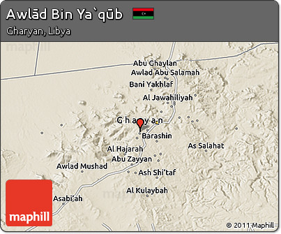 Shaded Relief 3D Map of Awlād Bin Ya`qūb
