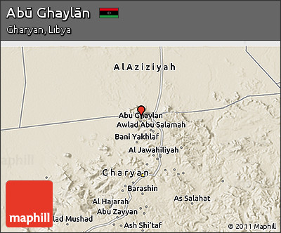 Shaded Relief 3D Map of Abū Ghaylān