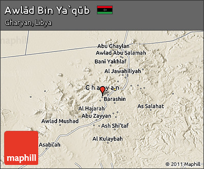 Shaded Relief 3D Map of Awlād Bin Ya`qūb