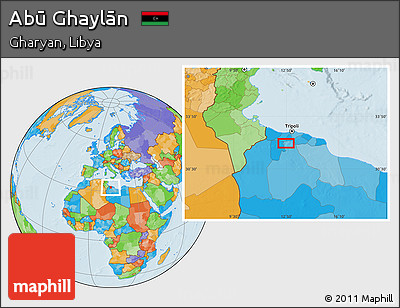 Political Location Map of Abū Ghaylān