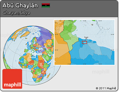Political Location Map of Abū Ghaylān