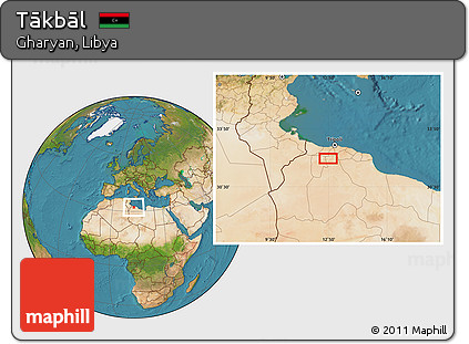 Satellite Location Map of Tākbāl