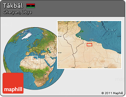 Satellite Location Map of Tākbāl