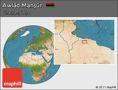Satellite Location Map of Awlād Manşūr