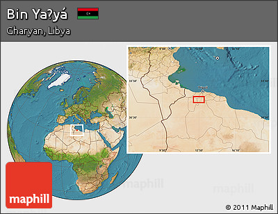Satellite Location Map of Bin Yaḩyá