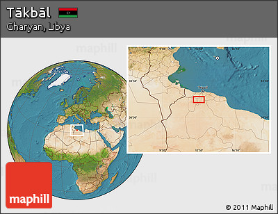 Satellite Location Map of Tākbāl
