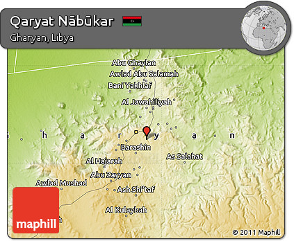 Physical Map of Qaryat Nābūkar