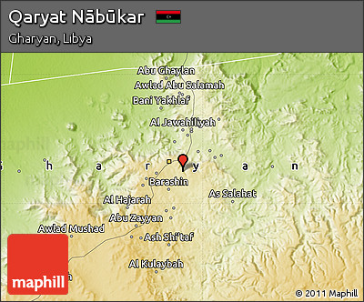 Physical Map of Qaryat Nābūkar