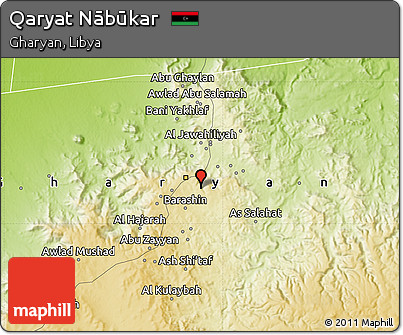 Physical Map of Qaryat Nābūkar