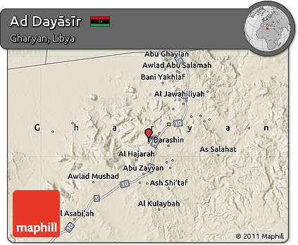 Shaded Relief Map of Ad Dayāsīr