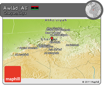 Physical Panoramic Map of Awlād `Alī