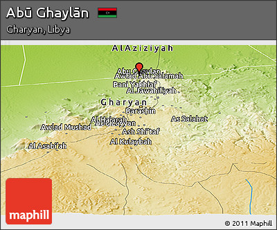 Physical Panoramic Map of Abū Ghaylān