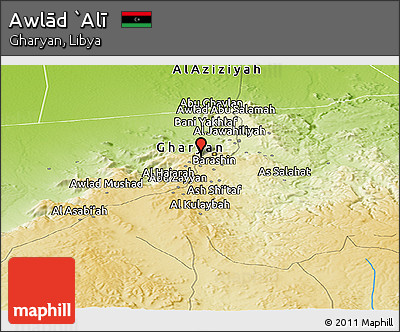 Physical Panoramic Map of Awlād `Alī
