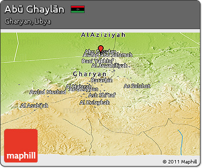 Physical Panoramic Map of Abū Ghaylān