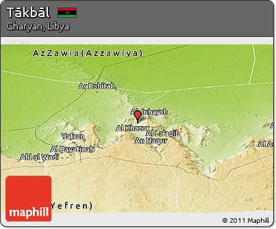 Physical Panoramic Map of Tākbāl
