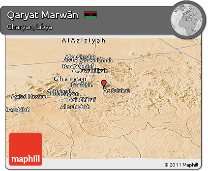 Satellite Panoramic Map of Qaryat Marwān