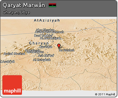 Satellite Panoramic Map of Qaryat Marwān