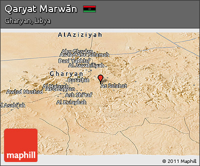 Satellite Panoramic Map of Qaryat Marwān