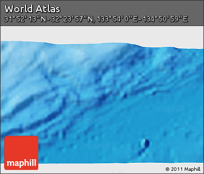 Physical 3D Map of the Area around 32° 8' 5" N, 134° 22' 30" E