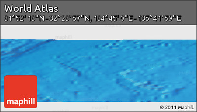 Physical Panoramic Map of the Area around 32° 8' 5" N, 135° 13' 29" E
