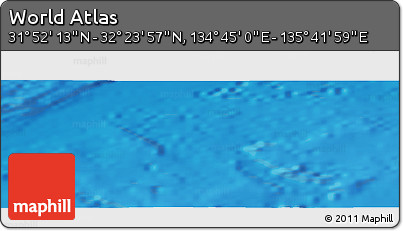 Physical Panoramic Map of the Area around 32° 8' 5" N, 135° 13' 29" E