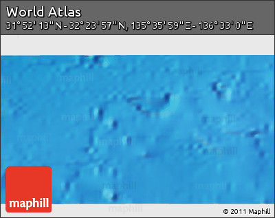 Physical 3D Map of the Area around 32° 8' 5" N, 136° 4' 29" E