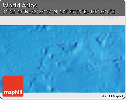 Physical 3D Map of the Area around 32° 8' 5" N, 136° 4' 29" E