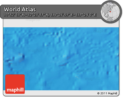 Physical 3D Map of the Area around 32° 8' 5" N, 136° 55' 30" E