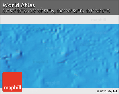 Physical 3D Map of the Area around 32° 8' 5" N, 136° 55' 30" E