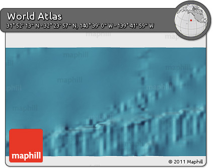 Satellite 3D Map of the Area around 32° 8' 5" N, 140° 10' 30" W