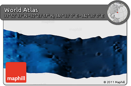 Physical Panoramic Map of the Area around 32° 8' 5" N, 142° 1' 30" E