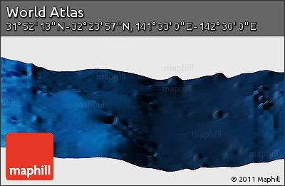 Physical Panoramic Map of the Area around 32° 8' 5" N, 142° 1' 30" E