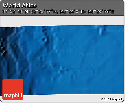 Physical 3D Map of the Area around 32° 8' 5" N, 142° 52' 30" E