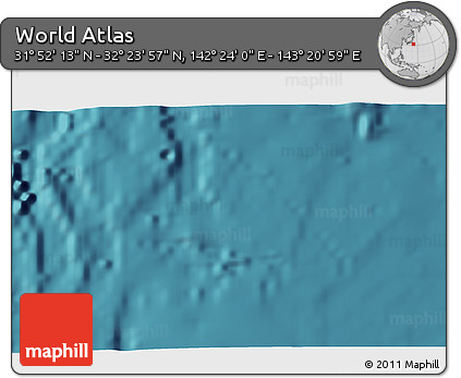Satellite 3D Map of the Area around 32° 8' 5" N, 142° 52' 30" E