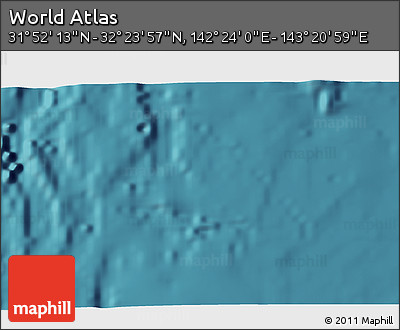 Satellite 3D Map of the Area around 32° 8' 5" N, 142° 52' 30" E