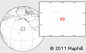 Blank Location Map of the area around 32° 8' 5" N, 146° 7' 30" W