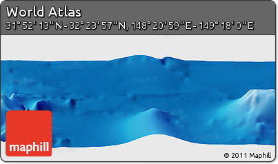 Physical Panoramic Map of the Area around 32° 8' 5" N, 148° 49' 29" E