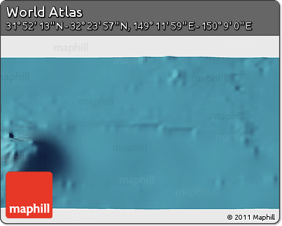 Satellite 3D Map of the Area around 32° 8' 5" N, 149° 40' 30" E
