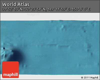 Satellite 3D Map of the Area around 32° 8' 5" N, 149° 40' 30" E