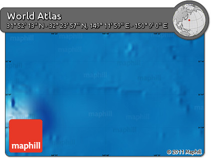 Physical Map of the Area around 32° 8' 5" N, 149° 40' 30" E