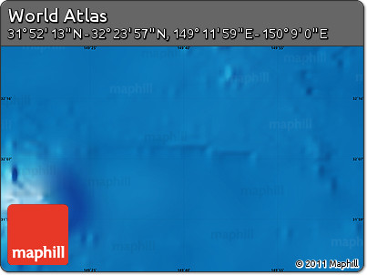 Physical Map of the Area around 32° 8' 5" N, 149° 40' 30" E