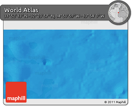 Political 3D Map of the Area around 32° 8' 5" N, 14° 22' 30" W