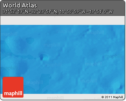 Political 3D Map of the Area around 32° 8' 5" N, 14° 22' 30" W