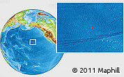 Physical Location Map of the area around 32° 8' 5" N, 151° 13' 29" W